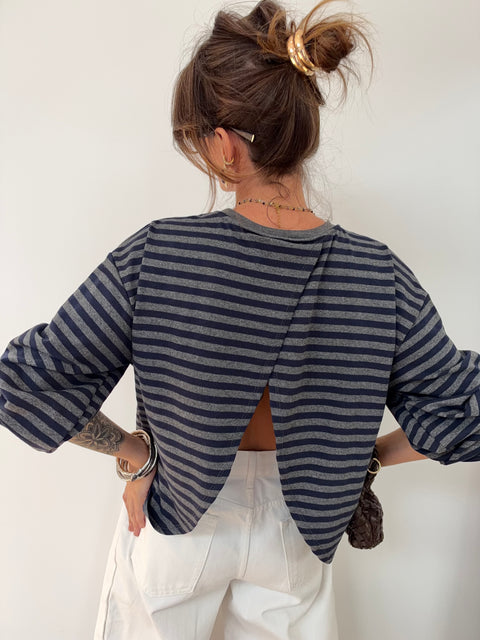 Haut MIA rayé - marine & gris