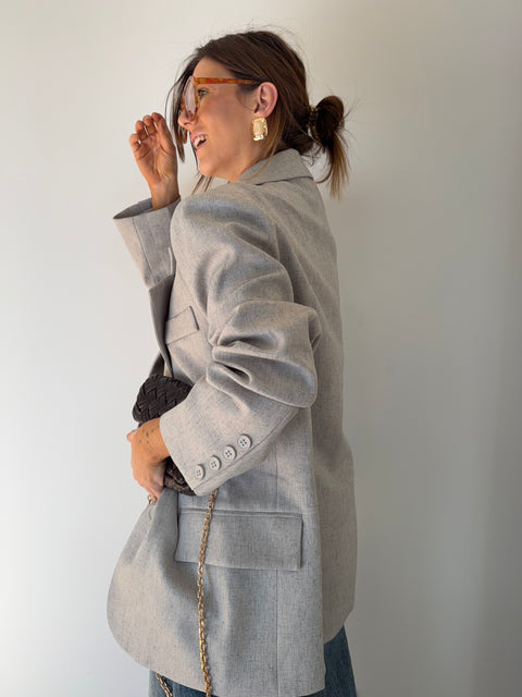 Blazer oversize - gris clair chiné