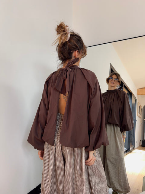 Blouse dos nu - chocolat