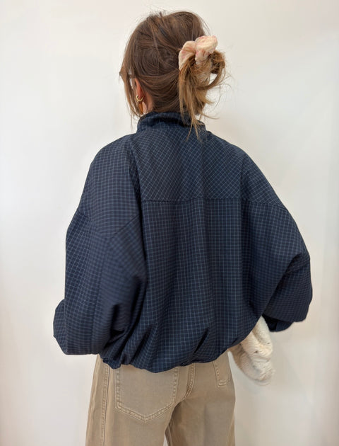 Veste à carreau - bleu marine