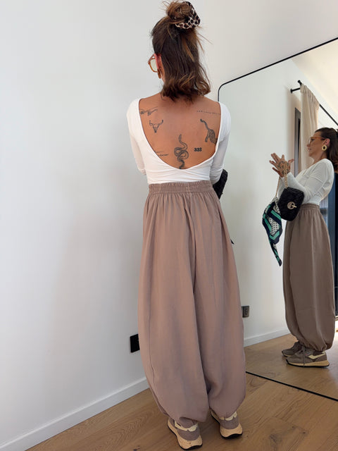 Pantalon ballon - taupe (pré commande)