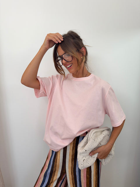 T-shirt coeur - rose poudré