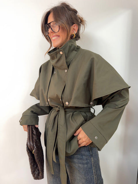 Veste à ceinture - Kaki