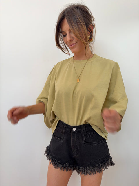 Short en jean - noir