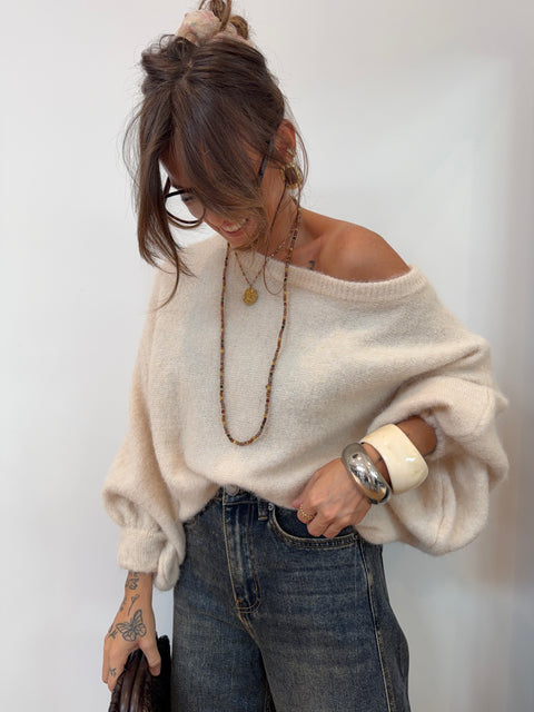 Pull asymétrique - écru