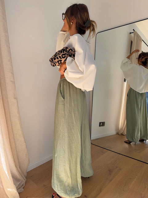 Pantalon en viscose - vert d'eau