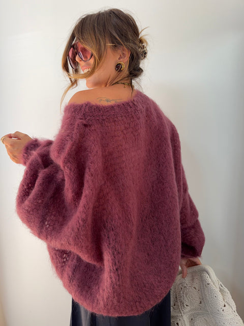 Pull 80% Mohair - vino