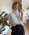 Pull col roulé - gris chiné