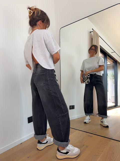 Jeans ballon Léo - noir (pré-commande)