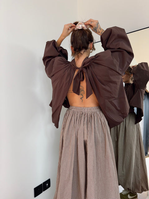 Blouse dos nu - chocolat