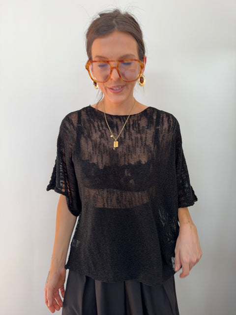 Top en maille - noir