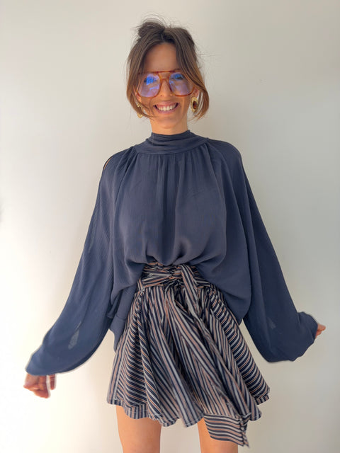 Jupe chemise - bleue