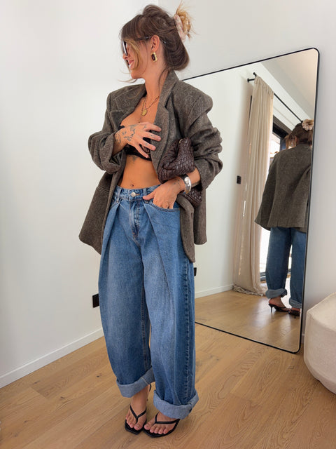 Jeans replissé bleu - Maé