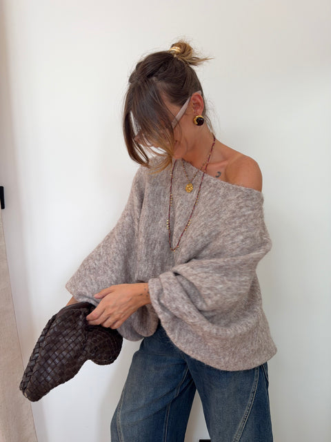 Pull oversize - taupe