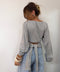T-shirt manches longues noeud - gris