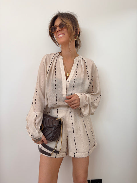 Short à motifs - beige