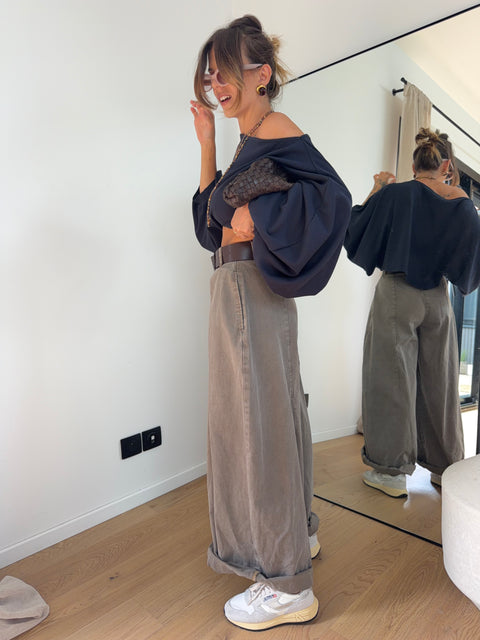 Pantalon & ceinture Brune - taupe (en pré-commande)
