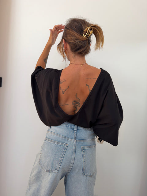 T-shirt Lover's dos nu V - noir