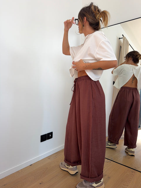 Pantalon ballon - terracotta