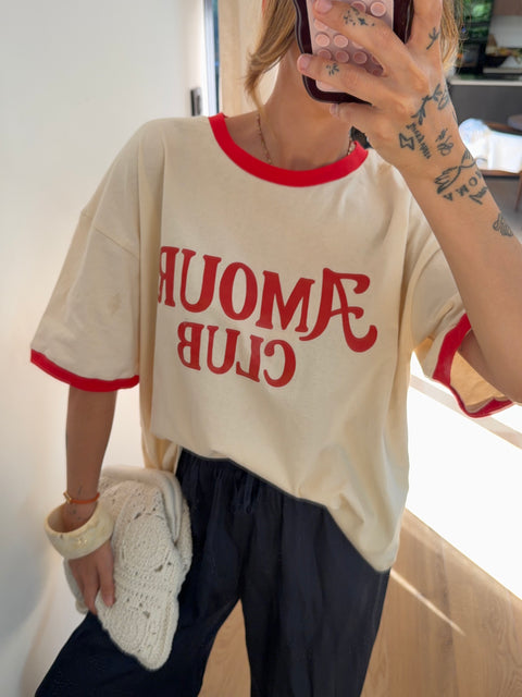 T-shirt Amour Club - rouge