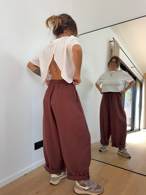 Pantalon ballon - terracotta
