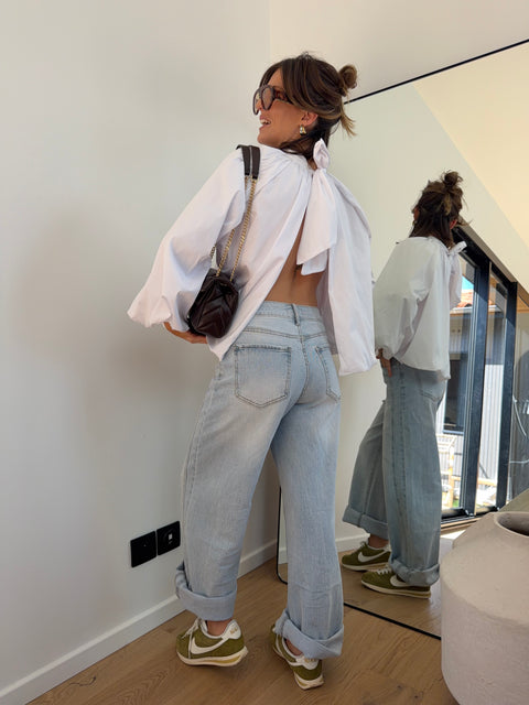 Blouse dos nu - blanc