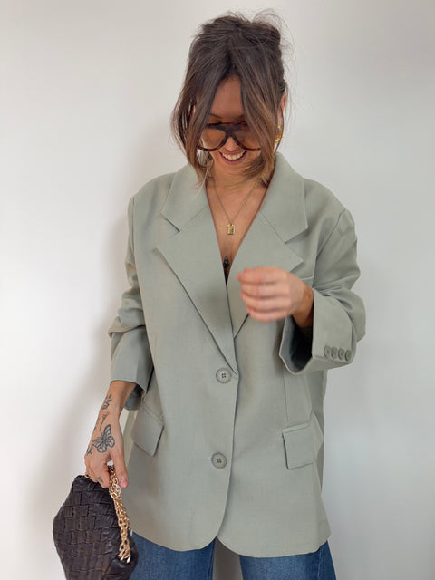 Blazer oversize - vert d'eau