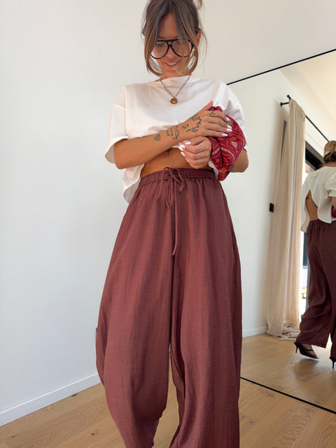 Pantalon ballon - terracotta