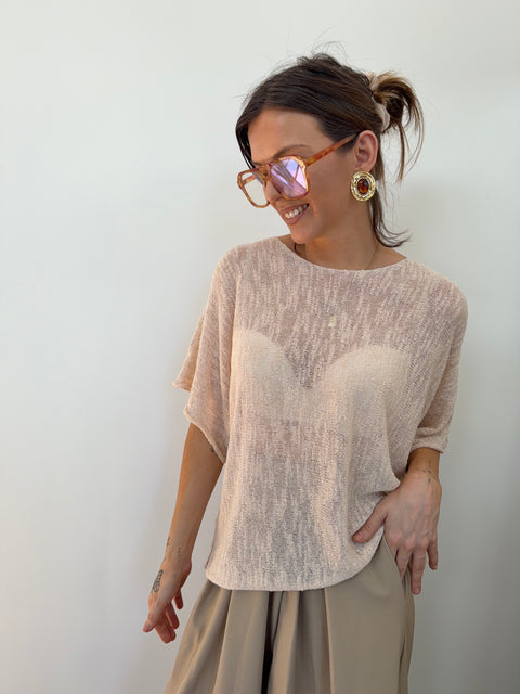 Top en maille - beige