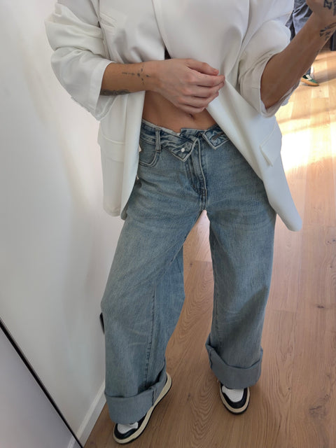 Jeans à revers - bleu vintage