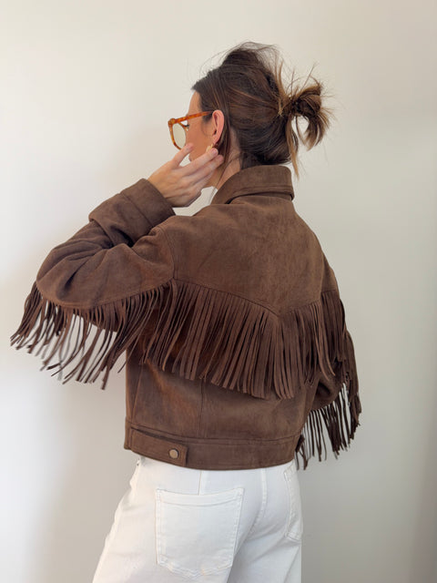 Veste à franges - marron