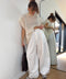 Pantalon à pois - blanc