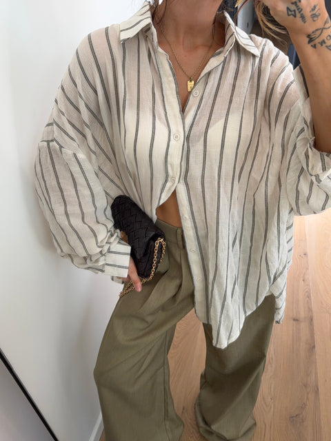 Chemise ultra oversize rayée