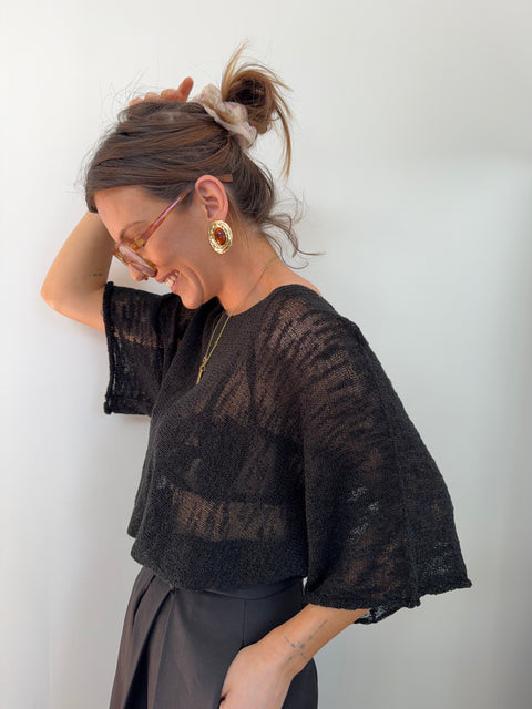 Top en maille - noir