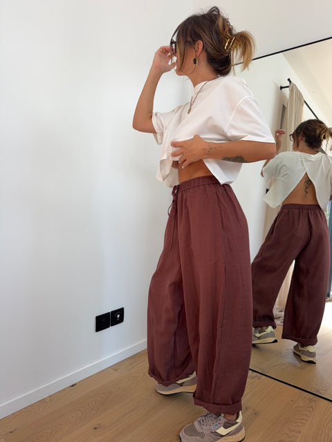 Pantalon ballon - terracotta