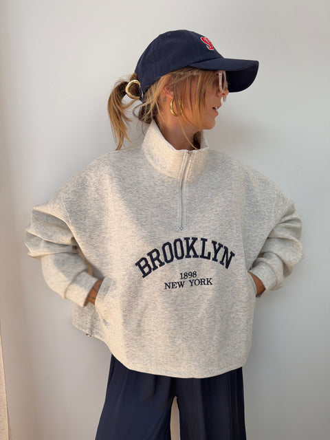 Sweat Brooklyn - gris chiné