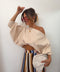 Pull asymétrique court - beige