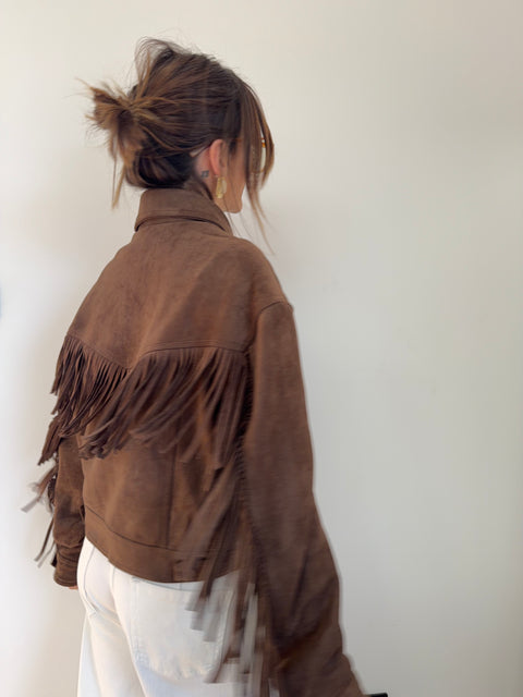 Veste à franges - marron