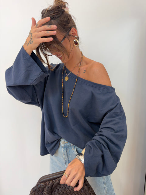 T-shirt asymétrique - bleu marine
