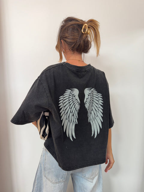 T-shirt Angel - noir chiné