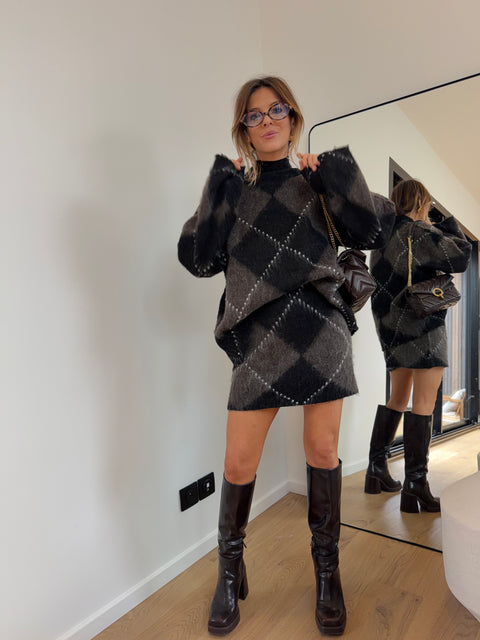 Pull à carreaux - Juny