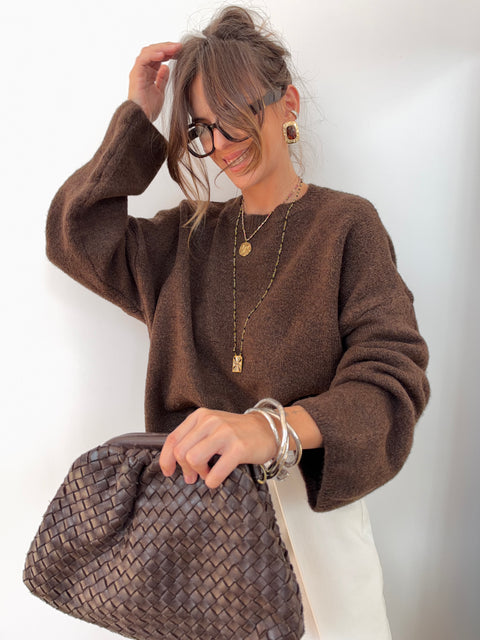 Pull manches longues dos nu - choco