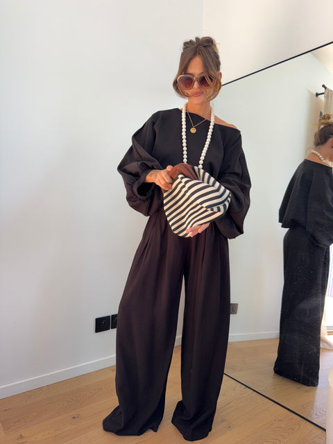Pantalon à revers - noir