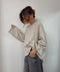 T-shirt manches longues rayé - gris et beige