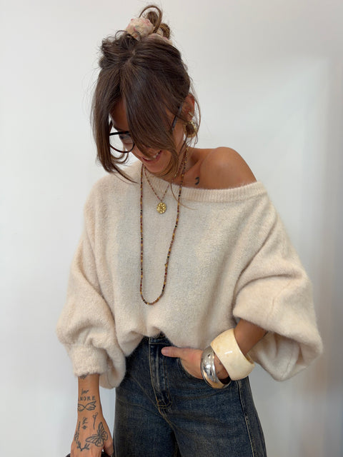 Pull asymétrique - écru