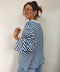 T-shirt manches longues rayé - bleu royale