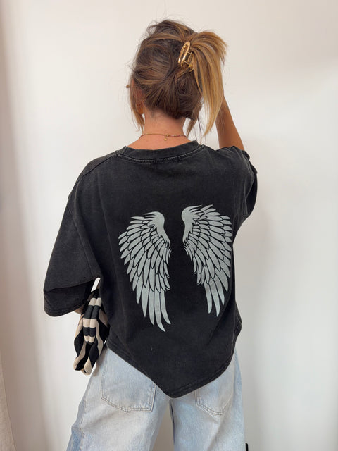 T-shirt Angel - noir chiné