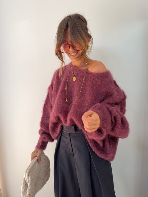 Pull 80% Mohair - vino