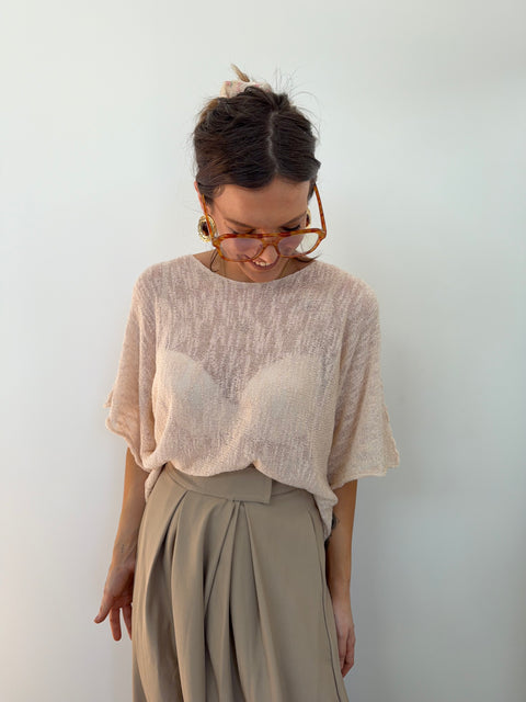 Top en maille - beige