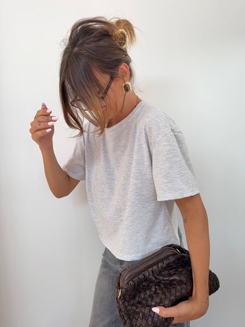 T-shirt Mia dos nu Lover's - gris chiné